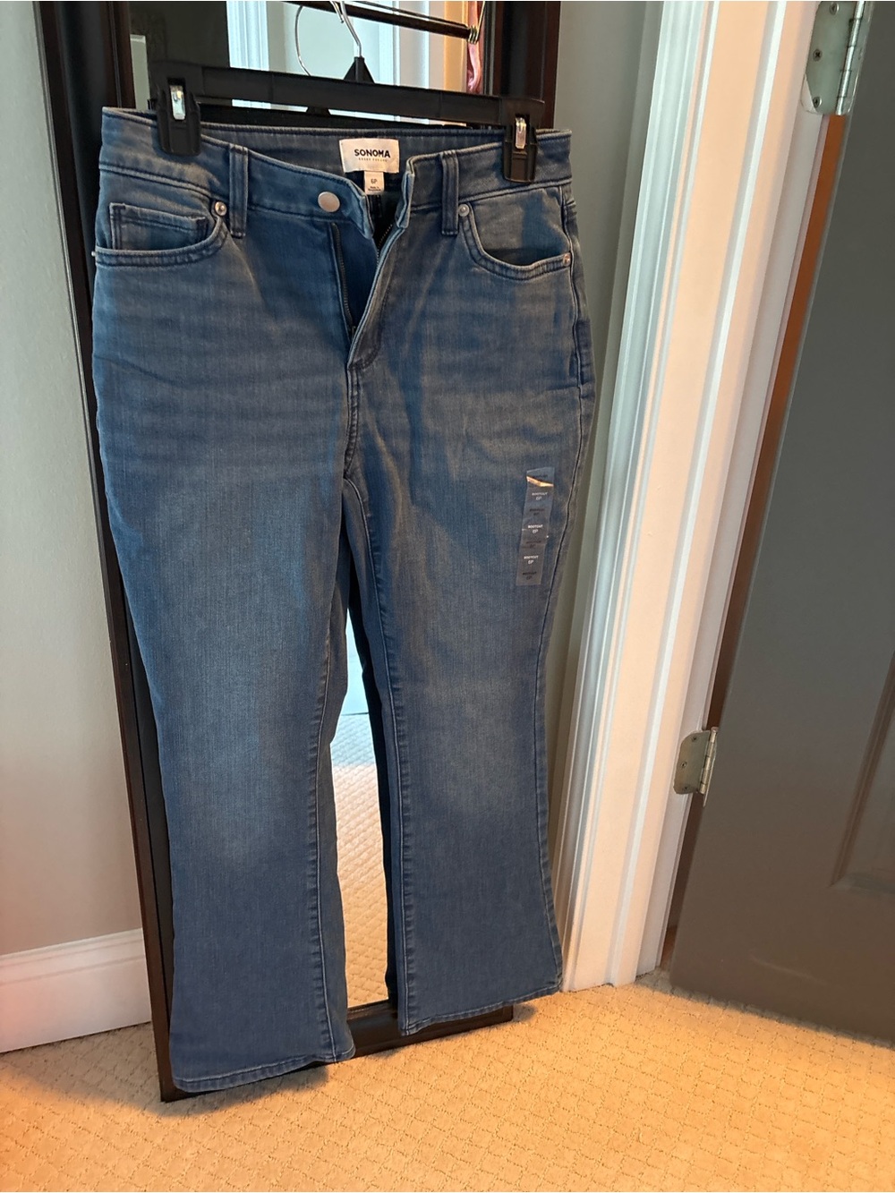Sonoma Women's petite flair Blue Denim Jeans